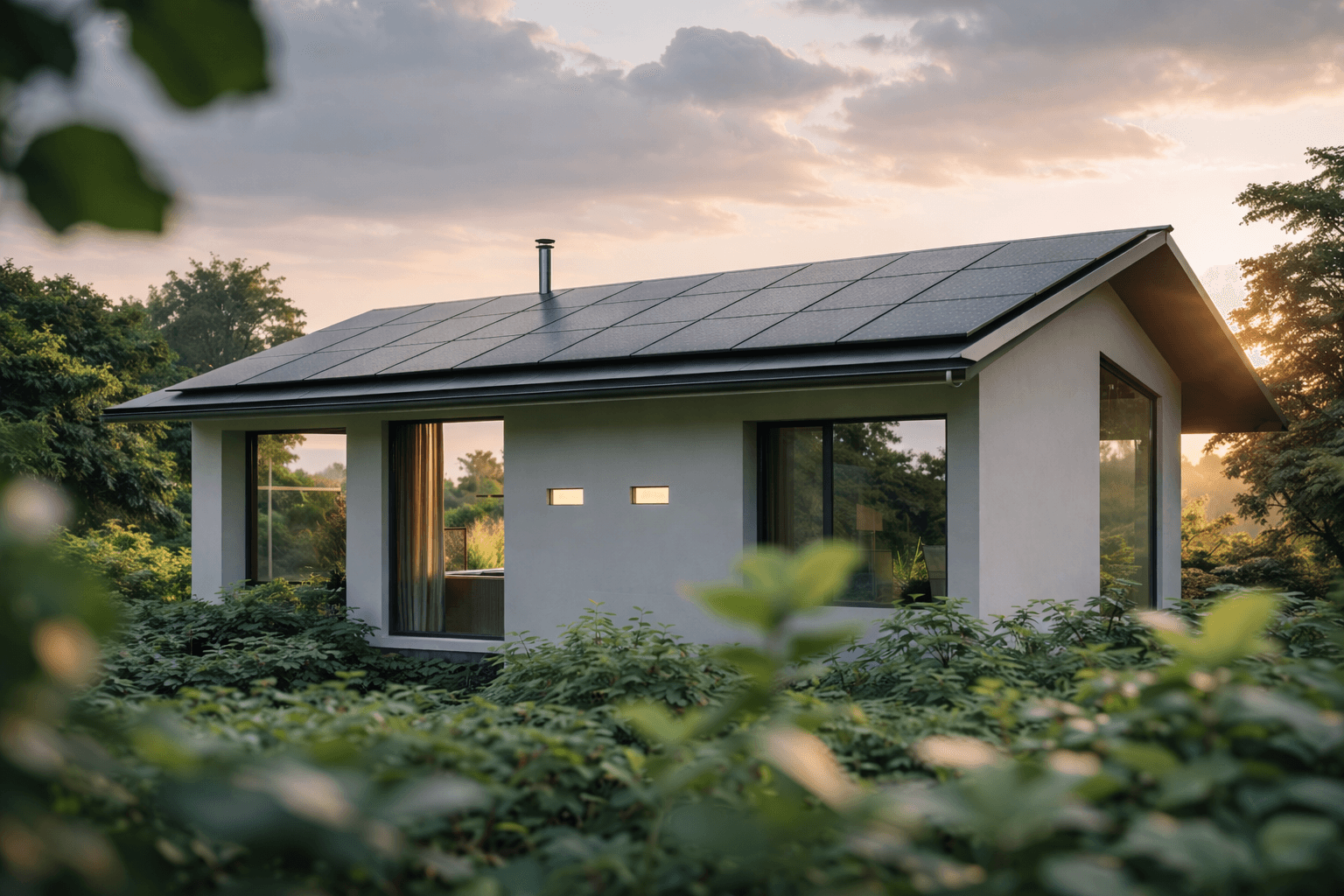 Fotovoltaické panely na střeše rodinného domu
