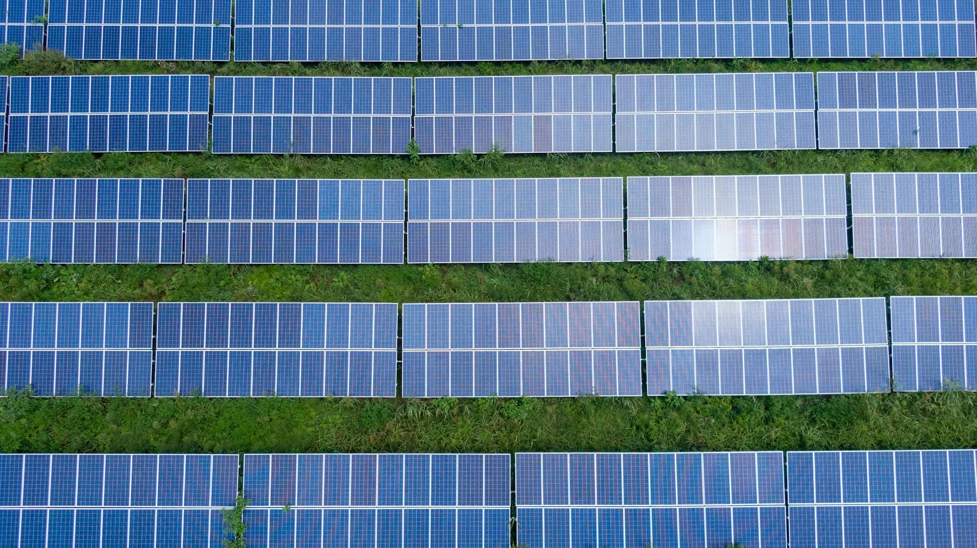 Fotovoltaická elektrárna z ptačí perspektivy